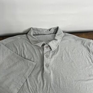 Vuori Strato Tech Polo Mens M Gray Performance Golf Outdoor Stretch Heathered SS